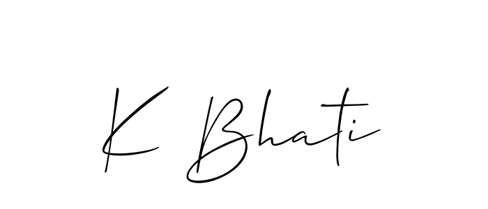 Make a beautiful signature design for name K Bhati. With this signature (Allison_Script) style, you can create a handwritten signature for free. K Bhati signature style 2 images and pictures png