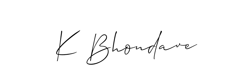 Best and Professional Signature Style for K Bhondave. Allison_Script Best Signature Style Collection. K Bhondave signature style 2 images and pictures png