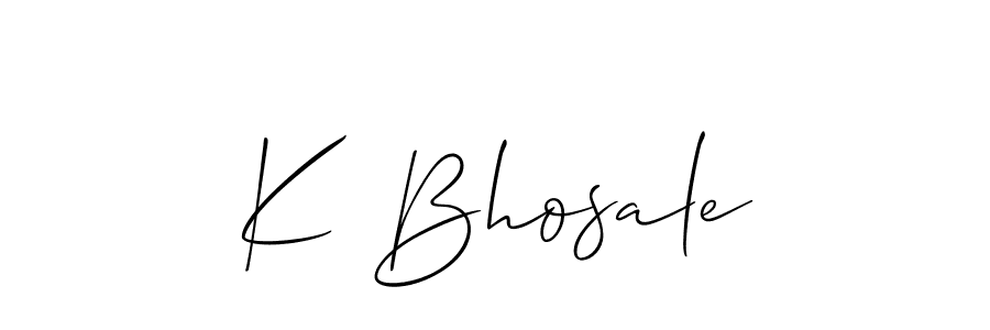 How to Draw K Bhosale signature style? Allison_Script is a latest design signature styles for name K Bhosale. K Bhosale signature style 2 images and pictures png