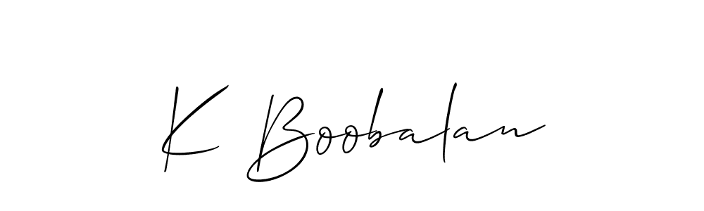How to make K Boobalan signature? Allison_Script is a professional autograph style. Create handwritten signature for K Boobalan name. K Boobalan signature style 2 images and pictures png