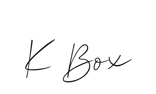 Design your own signature with our free online signature maker. With this signature software, you can create a handwritten (Allison_Script) signature for name K Box. K Box signature style 2 images and pictures png