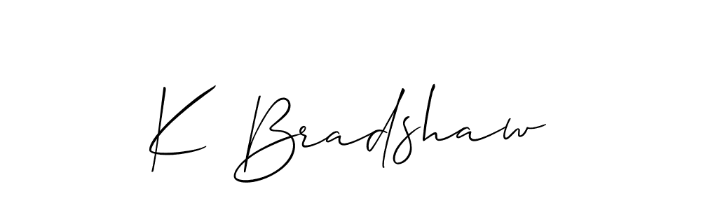 Use a signature maker to create a handwritten signature online. With this signature software, you can design (Allison_Script) your own signature for name K Bradshaw. K Bradshaw signature style 2 images and pictures png