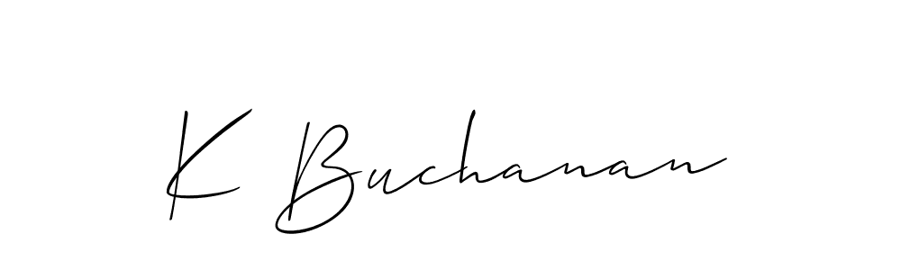 The best way (Allison_Script) to make a short signature is to pick only two or three words in your name. The name K Buchanan include a total of six letters. For converting this name. K Buchanan signature style 2 images and pictures png