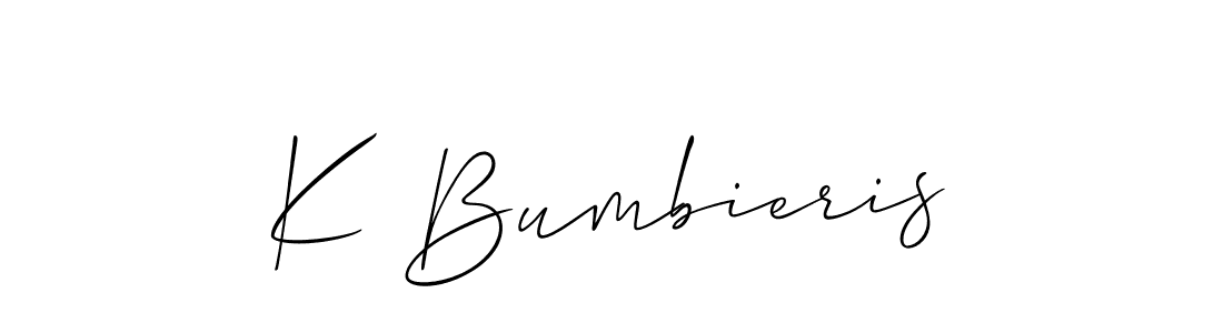 It looks lik you need a new signature style for name K Bumbieris. Design unique handwritten (Allison_Script) signature with our free signature maker in just a few clicks. K Bumbieris signature style 2 images and pictures png