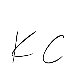 How to make K C signature? Allison_Script is a professional autograph style. Create handwritten signature for K C name. K C signature style 2 images and pictures png