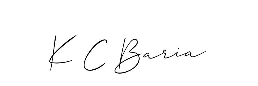 You should practise on your own different ways (Allison_Script) to write your name (K C Baria) in signature. don't let someone else do it for you. K C Baria signature style 2 images and pictures png