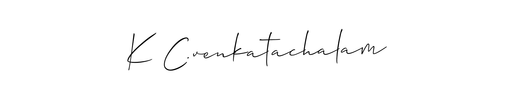 Make a short K C.venkatachalam signature style. Manage your documents anywhere anytime using Allison_Script. Create and add eSignatures, submit forms, share and send files easily. K C.venkatachalam signature style 2 images and pictures png