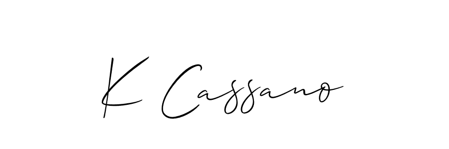 Make a beautiful signature design for name K Cassano. With this signature (Allison_Script) style, you can create a handwritten signature for free. K Cassano signature style 2 images and pictures png