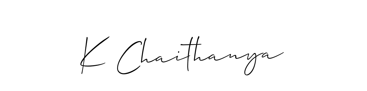 Also You can easily find your signature by using the search form. We will create K Chaithanya name handwritten signature images for you free of cost using Allison_Script sign style. K Chaithanya signature style 2 images and pictures png