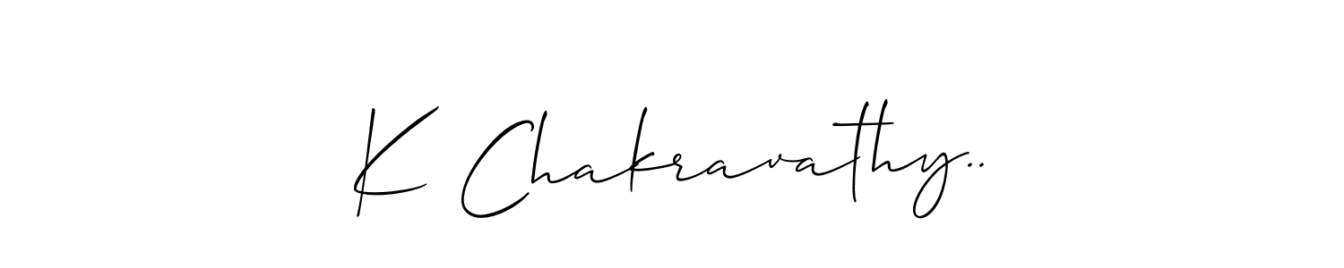 This is the best signature style for the K Chakravathy.. name. Also you like these signature font (Allison_Script). Mix name signature. K Chakravathy.. signature style 2 images and pictures png