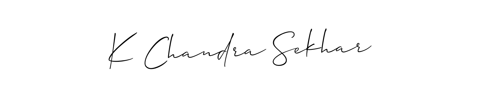 Also we have K Chandra Sekhar name is the best signature style. Create professional handwritten signature collection using Allison_Script autograph style. K Chandra Sekhar signature style 2 images and pictures png