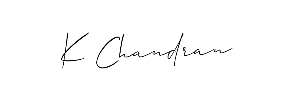 Also we have K Chandran name is the best signature style. Create professional handwritten signature collection using Allison_Script autograph style. K Chandran signature style 2 images and pictures png