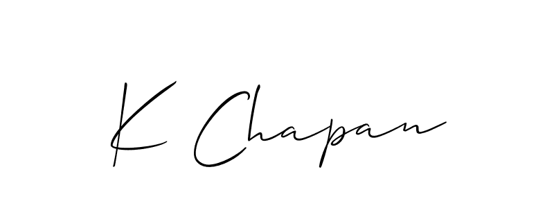 Similarly Allison_Script is the best handwritten signature design. Signature creator online .You can use it as an online autograph creator for name K Chapan. K Chapan signature style 2 images and pictures png