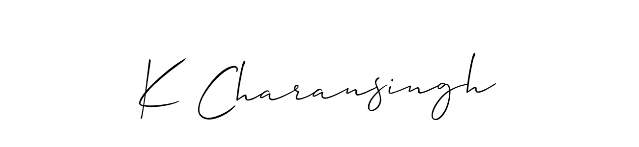 How to make K Charansingh name signature. Use Allison_Script style for creating short signs online. This is the latest handwritten sign. K Charansingh signature style 2 images and pictures png
