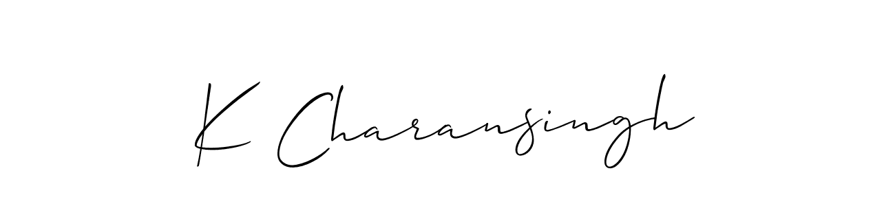 Also we have K Charansingh name is the best signature style. Create professional handwritten signature collection using Allison_Script autograph style. K Charansingh signature style 2 images and pictures png