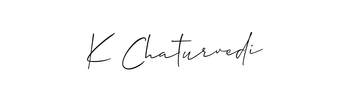 if you are searching for the best signature style for your name K Chaturvedi. so please give up your signature search. here we have designed multiple signature styles  using Allison_Script. K Chaturvedi signature style 2 images and pictures png
