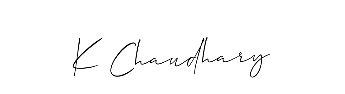 Also we have K Chaudhary name is the best signature style. Create professional handwritten signature collection using Allison_Script autograph style. K Chaudhary signature style 2 images and pictures png
