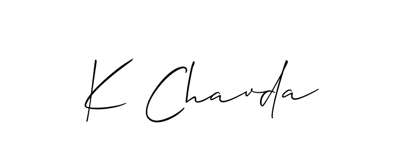 if you are searching for the best signature style for your name K Chavda. so please give up your signature search. here we have designed multiple signature styles  using Allison_Script. K Chavda signature style 2 images and pictures png
