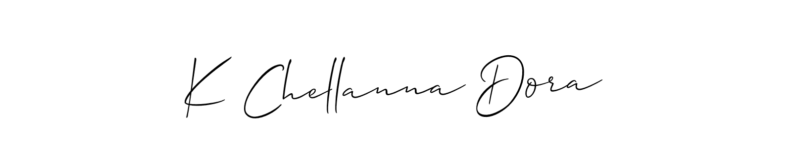 Allison_Script is a professional signature style that is perfect for those who want to add a touch of class to their signature. It is also a great choice for those who want to make their signature more unique. Get K Chellanna Dora name to fancy signature for free. K Chellanna Dora signature style 2 images and pictures png