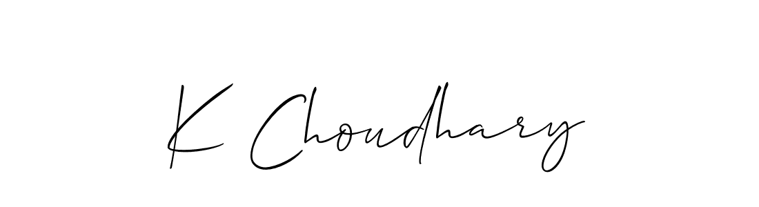 if you are searching for the best signature style for your name K Choudhary. so please give up your signature search. here we have designed multiple signature styles  using Allison_Script. K Choudhary signature style 2 images and pictures png