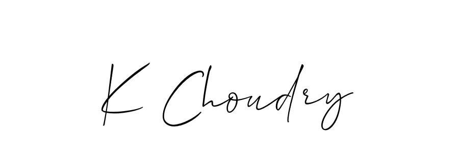 Also we have K Choudry name is the best signature style. Create professional handwritten signature collection using Allison_Script autograph style. K Choudry signature style 2 images and pictures png