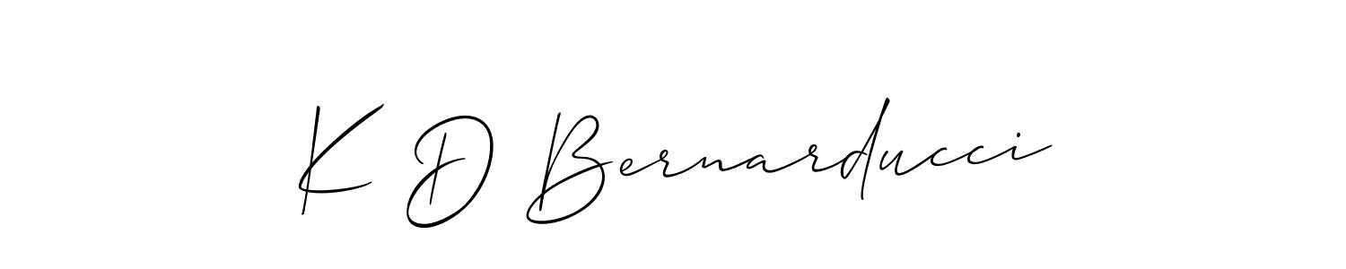 You should practise on your own different ways (Allison_Script) to write your name (K D Bernarducci) in signature. don't let someone else do it for you. K D Bernarducci signature style 2 images and pictures png