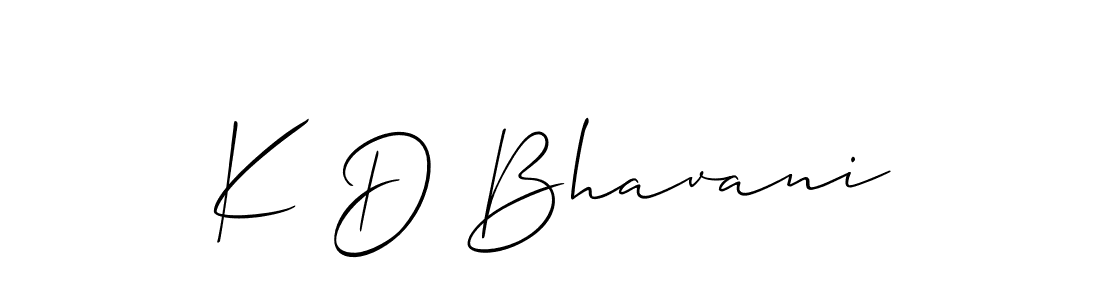 How to make K D Bhavani name signature. Use Allison_Script style for creating short signs online. This is the latest handwritten sign. K D Bhavani signature style 2 images and pictures png