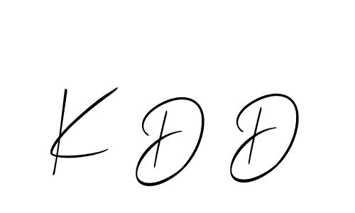 Use a signature maker to create a handwritten signature online. With this signature software, you can design (Allison_Script) your own signature for name K D D. K D D signature style 2 images and pictures png