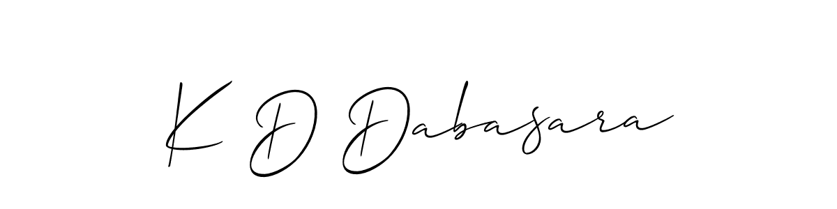 Make a short K D Dabasara signature style. Manage your documents anywhere anytime using Allison_Script. Create and add eSignatures, submit forms, share and send files easily. K D Dabasara signature style 2 images and pictures png
