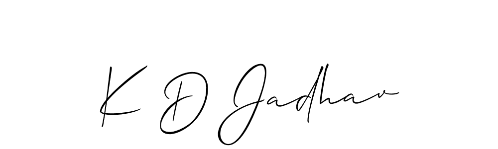 Make a beautiful signature design for name K D Jadhav. With this signature (Allison_Script) style, you can create a handwritten signature for free. K D Jadhav signature style 2 images and pictures png