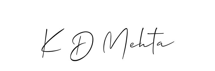 Design your own signature with our free online signature maker. With this signature software, you can create a handwritten (Allison_Script) signature for name K D Mehta. K D Mehta signature style 2 images and pictures png