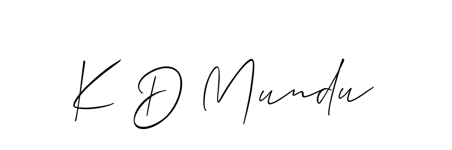 K D Mundu stylish signature style. Best Handwritten Sign (Allison_Script) for my name. Handwritten Signature Collection Ideas for my name K D Mundu. K D Mundu signature style 2 images and pictures png