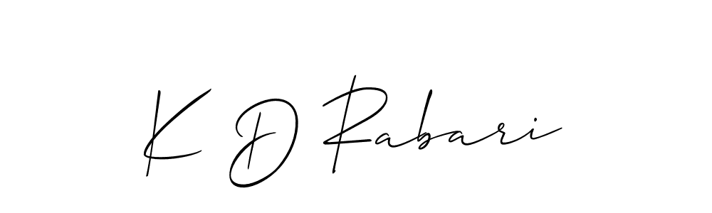 Also we have K D Rabari name is the best signature style. Create professional handwritten signature collection using Allison_Script autograph style. K D Rabari signature style 2 images and pictures png