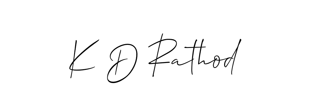 Make a beautiful signature design for name K D Rathod. With this signature (Allison_Script) style, you can create a handwritten signature for free. K D Rathod signature style 2 images and pictures png