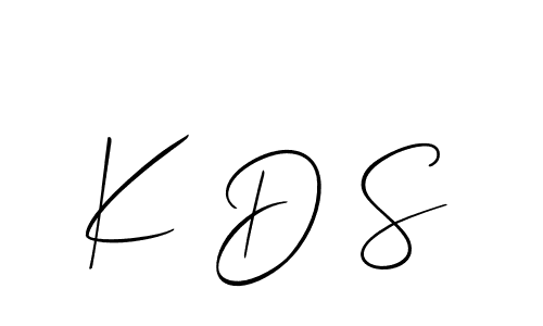 Use a signature maker to create a handwritten signature online. With this signature software, you can design (Allison_Script) your own signature for name K D S. K D S signature style 2 images and pictures png
