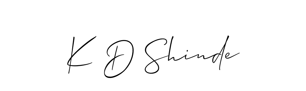 Design your own signature with our free online signature maker. With this signature software, you can create a handwritten (Allison_Script) signature for name K D Shinde. K D Shinde signature style 2 images and pictures png