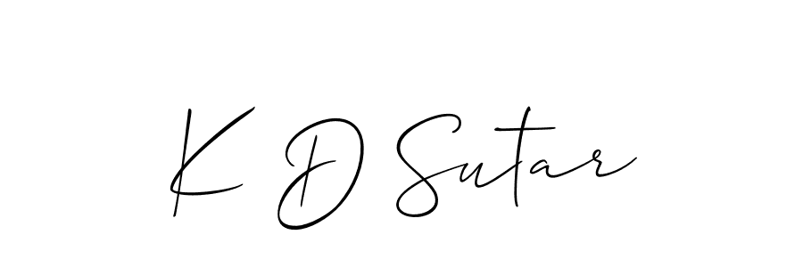 Make a beautiful signature design for name K D Sutar. With this signature (Allison_Script) style, you can create a handwritten signature for free. K D Sutar signature style 2 images and pictures png