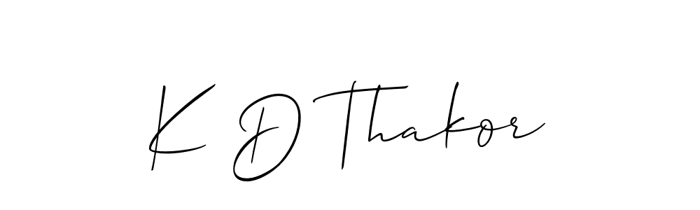 Create a beautiful signature design for name K D Thakor. With this signature (Allison_Script) fonts, you can make a handwritten signature for free. K D Thakor signature style 2 images and pictures png