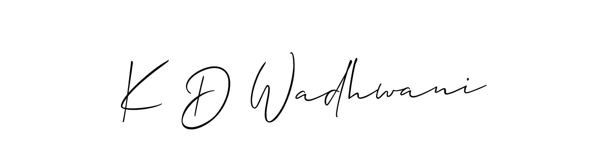 Similarly Allison_Script is the best handwritten signature design. Signature creator online .You can use it as an online autograph creator for name K D Wadhwani. K D Wadhwani signature style 2 images and pictures png