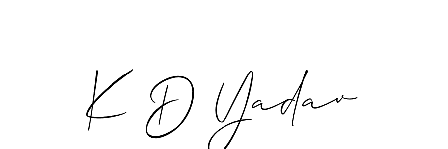 Also we have K D Yadav name is the best signature style. Create professional handwritten signature collection using Allison_Script autograph style. K D Yadav signature style 2 images and pictures png