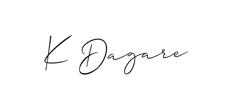 Also we have K Dagare name is the best signature style. Create professional handwritten signature collection using Allison_Script autograph style. K Dagare signature style 2 images and pictures png