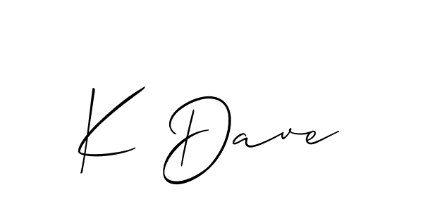 Similarly Allison_Script is the best handwritten signature design. Signature creator online .You can use it as an online autograph creator for name K Dave. K Dave signature style 2 images and pictures png