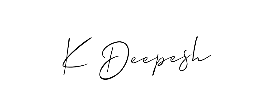 How to Draw K Deepesh signature style? Allison_Script is a latest design signature styles for name K Deepesh. K Deepesh signature style 2 images and pictures png