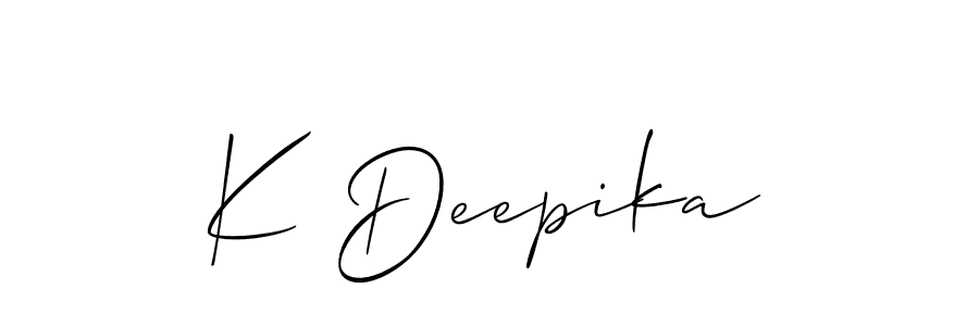 It looks lik you need a new signature style for name K Deepika. Design unique handwritten (Allison_Script) signature with our free signature maker in just a few clicks. K Deepika signature style 2 images and pictures png