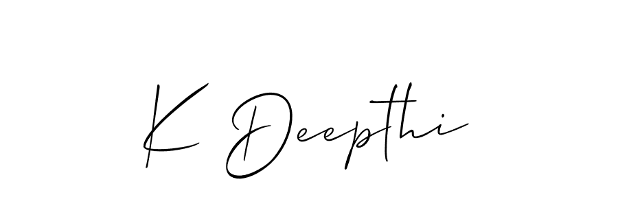 if you are searching for the best signature style for your name K Deepthi. so please give up your signature search. here we have designed multiple signature styles  using Allison_Script. K Deepthi signature style 2 images and pictures png