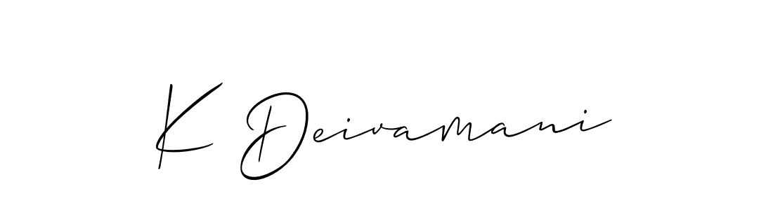 Create a beautiful signature design for name K Deivamani. With this signature (Allison_Script) fonts, you can make a handwritten signature for free. K Deivamani signature style 2 images and pictures png