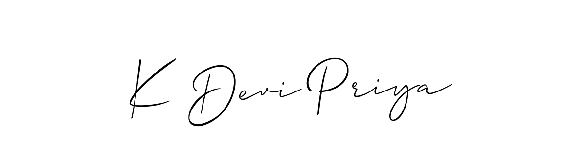 See photos of K Devi Priya official signature by Spectra . Check more albums & portfolios. Read reviews & check more about Allison_Script font. K Devi Priya signature style 2 images and pictures png