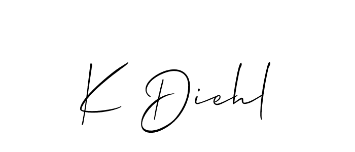 Make a short K Diehl signature style. Manage your documents anywhere anytime using Allison_Script. Create and add eSignatures, submit forms, share and send files easily. K Diehl signature style 2 images and pictures png