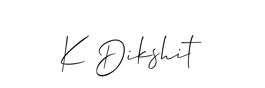 How to make K Dikshit name signature. Use Allison_Script style for creating short signs online. This is the latest handwritten sign. K Dikshit signature style 2 images and pictures png