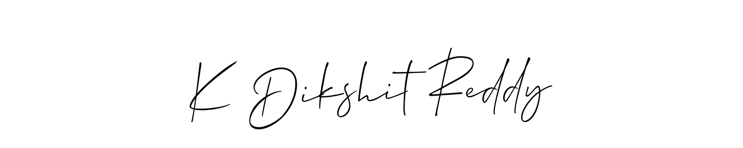 Use a signature maker to create a handwritten signature online. With this signature software, you can design (Allison_Script) your own signature for name K Dikshit Reddy. K Dikshit Reddy signature style 2 images and pictures png